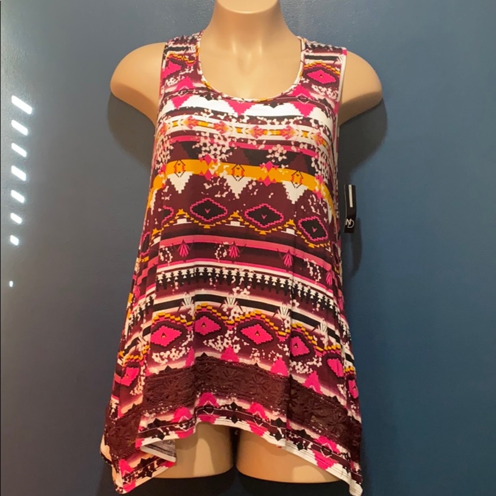 Aztec print tank